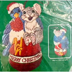 Dimensions Crewel Kit Peep & Squeak Christmas Ornament 8016 Mouse HTF Sealed New
